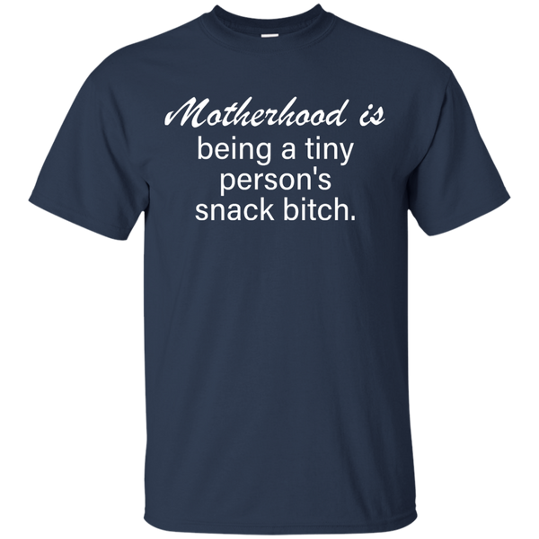 Motherhood is being a tiny person's snack bitch Shirt, Tank - TeesGrab