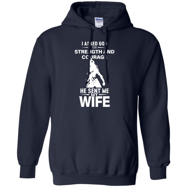 Wonder Woman: I Asked God For Strength And Courage He Sent My Wife Shirt - TeesGrab