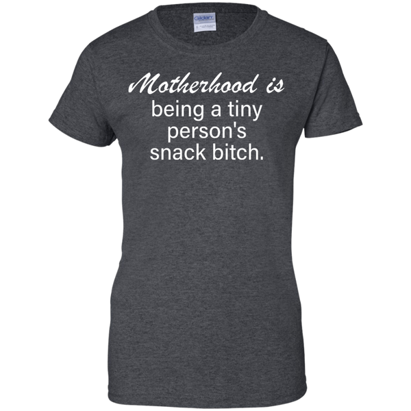 Motherhood is being a tiny person's snack bitch Shirt, Tank - TeesGrab