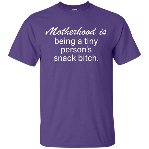 Motherhood is being a tiny person's snack bitch Shirt, Tank - TeesGrab