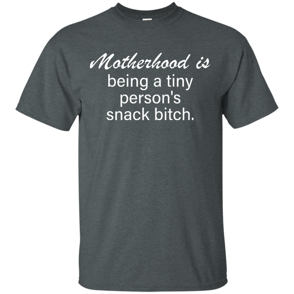 Motherhood is being a tiny person's snack bitch Shirt, Tank - TeesGrab